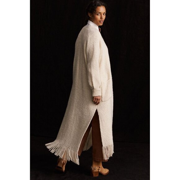 Anthropologie Manos Del Uruguay Fringed Duster Cardigan One Size - Picture 5 of 11